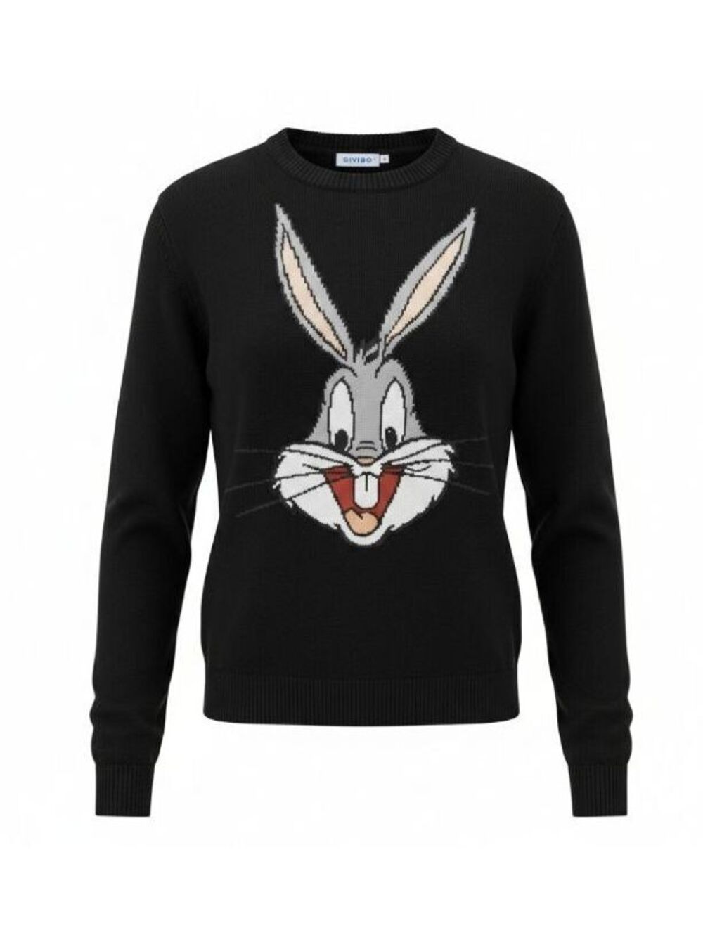 H&M Divided Bugs Bunny Sweater Mens Large Black Looney Tunes Knit Crewneck L